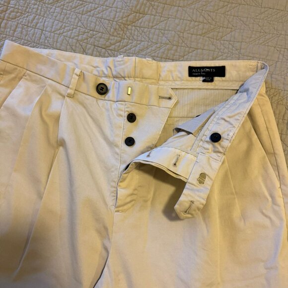 AllSaints Creamy Beige Trousers Size 32 AllSaints - Picture 4 of 4